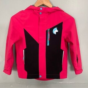 Akova Shred Dog Jacket Skii Snowboard Girls Pink Black Size 6 Shell